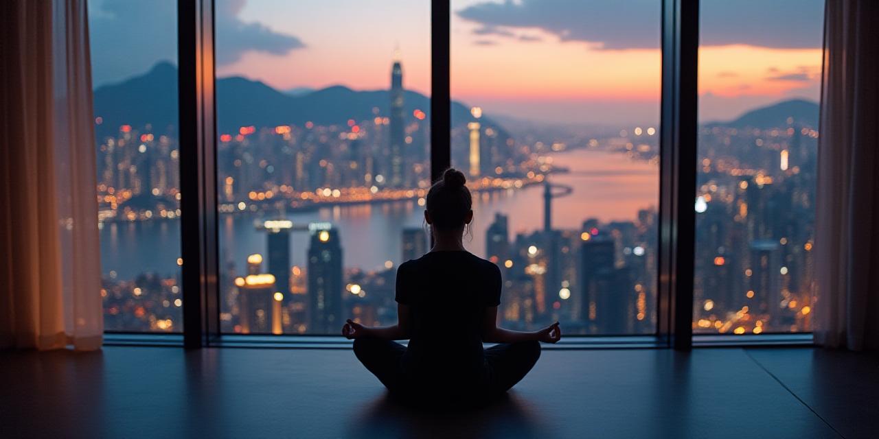 香港城市天際線下的靜思